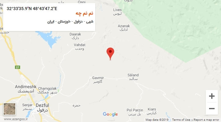 روستای نم نم چه بر روی نقشه