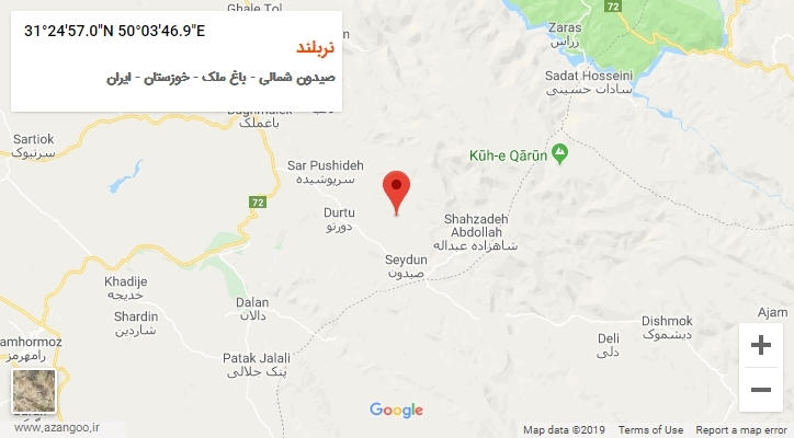 روستای نربلند بر روی نقشه