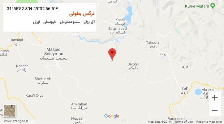 روستای نرگس بطولی بر روی نقشه