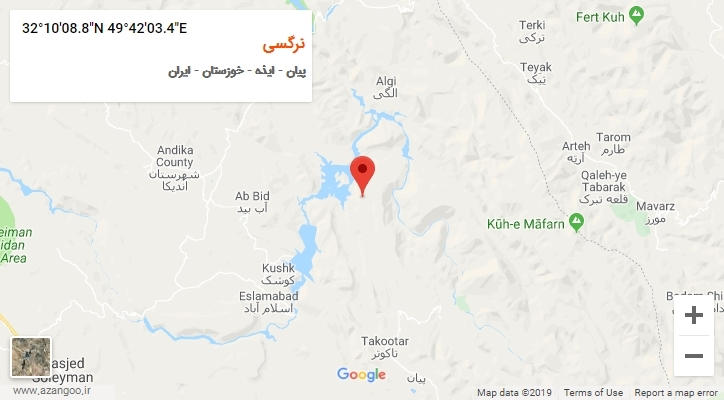 روستای نرگسی بر روی نقشه