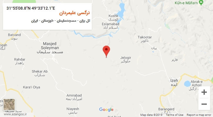 روستای نرگسی علیمردان بر روی نقشه