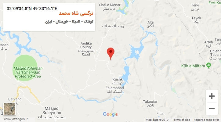 روستای نرگسی شاه محمد بر روی نقشه