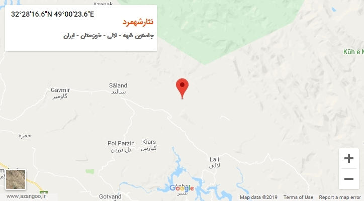 روستای نثارشهمرد بر روی نقشه