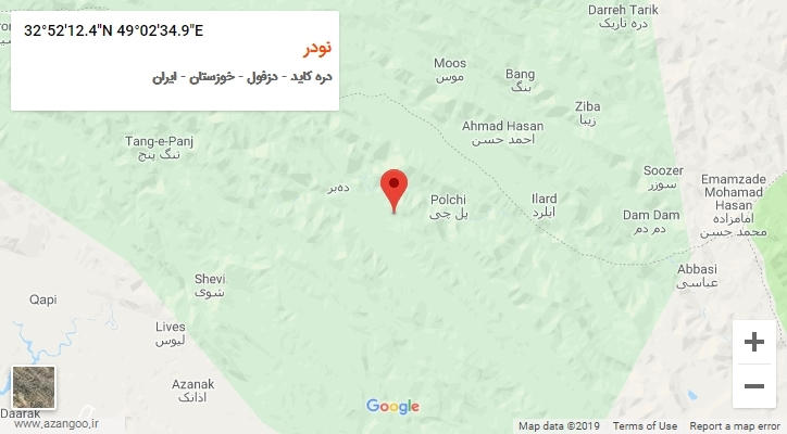 روستای نودر بر روی نقشه