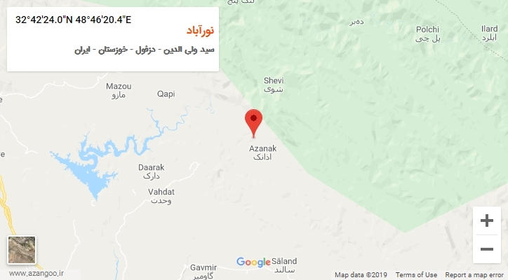 روستای نورآباد بر روی نقشه