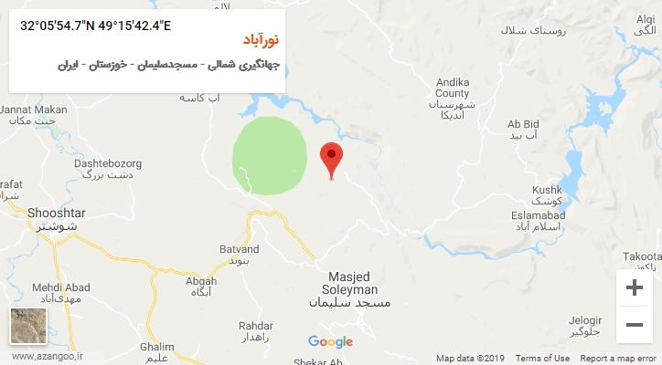 روستای نورآباد بر روی نقشه