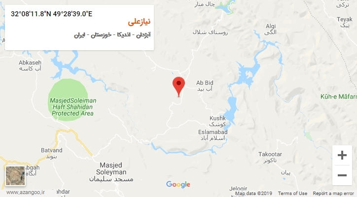 روستای نیازعلی بر روی نقشه