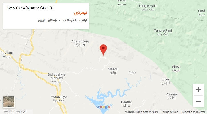 روستای نیمردی بر روی نقشه