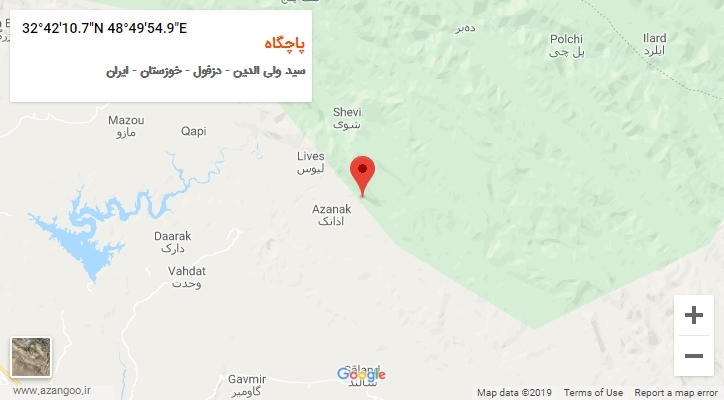 روستای پاچگاه بر روی نقشه