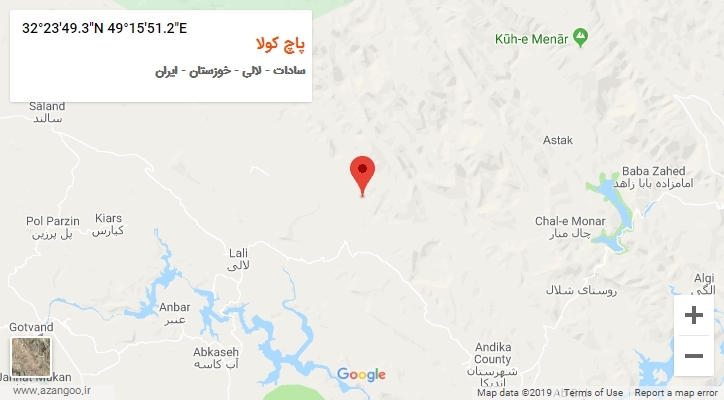 روستای پاچ کولا بر روی نقشه