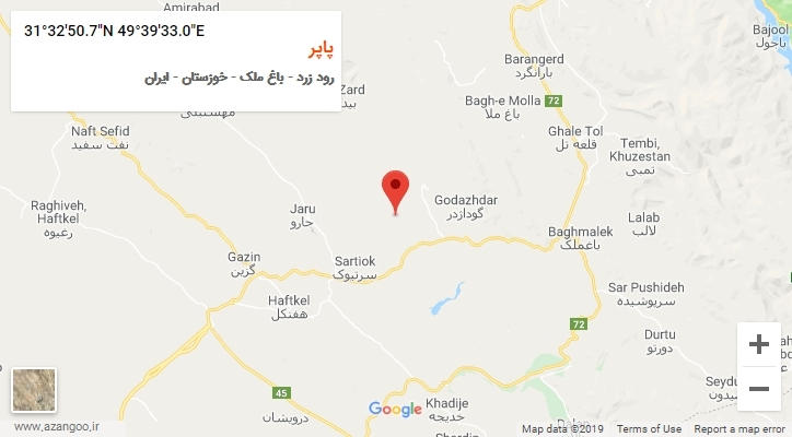 روستای پاپر بر روی نقشه
