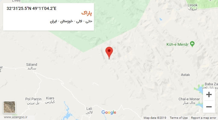 روستای پاراک بر روی نقشه