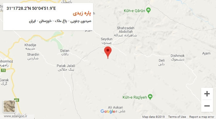 روستای پاره زیدی بر روی نقشه