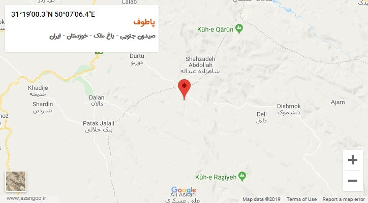 روستای پاطوف بر روی نقشه