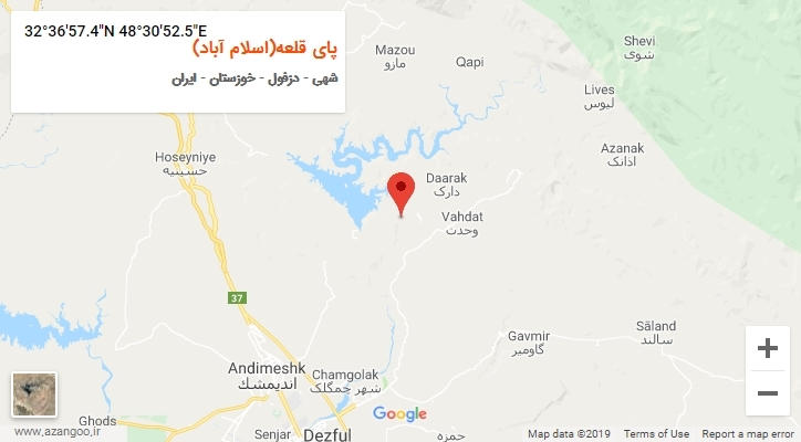 روستای پای قلعه(اسلام آباد) بر روی نقشه