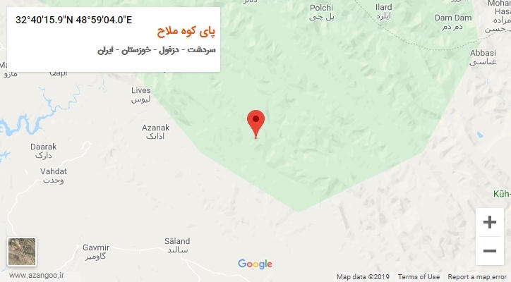 روستای پای کوه ملاح بر روی نقشه