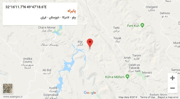 روستای پایراه بر روی نقشه