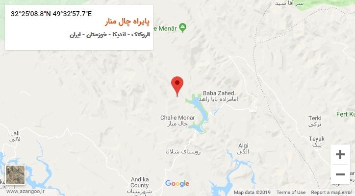 روستای پایراه چال منار بر روی نقشه