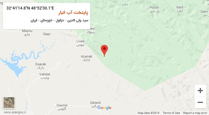 روستای پایتخت آب انبار بر روی نقشه
