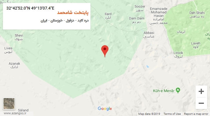 روستای پایتخت شامحمد بر روی نقشه