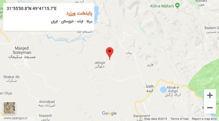 روستای پایتخت ورزرد بر روی نقشه