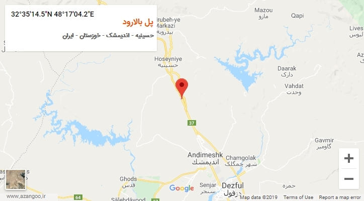 روستای پل بالارود بر روی نقشه