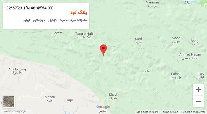 روستای پلنگ کوه بر روی نقشه