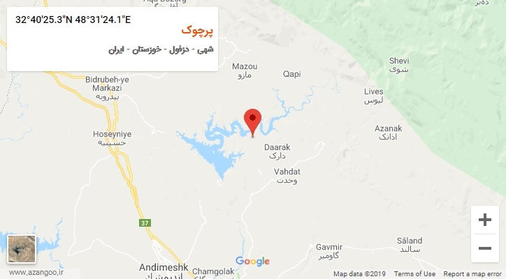 روستای پرچوک بر روی نقشه