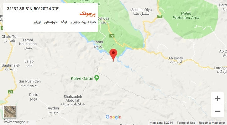 روستای پرچونک بر روی نقشه