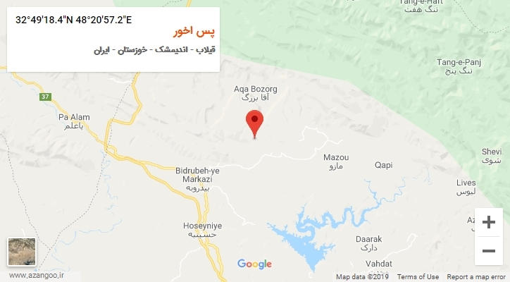 روستای پس اخور بر روی نقشه