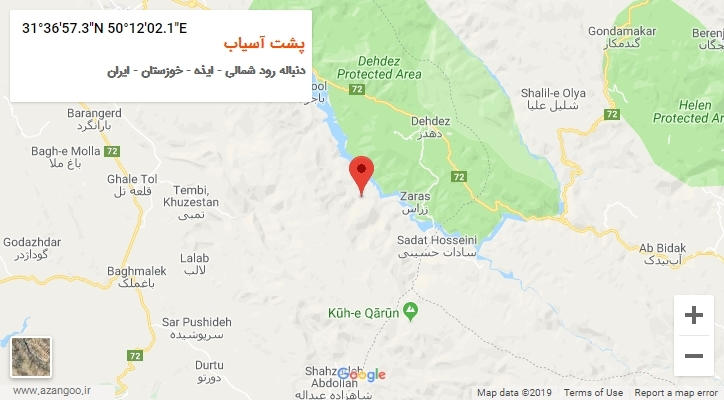 روستای پشت آسیاب بر روی نقشه