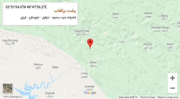 روستای پشت برآفتاب بر روی نقشه