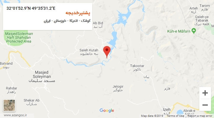 روستای پشتپرخدیجه بر روی نقشه