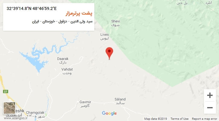 روستای پشت پرترمزار بر روی نقشه