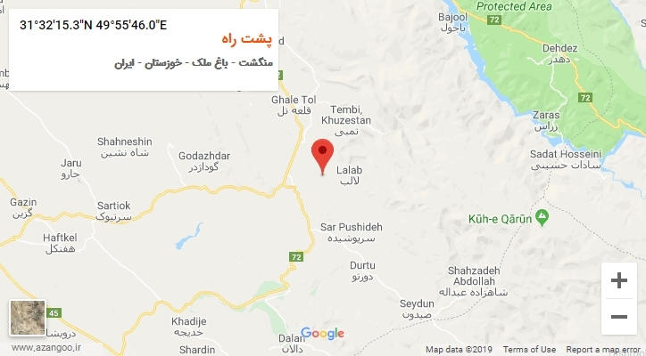 روستای پشت راه بر روی نقشه