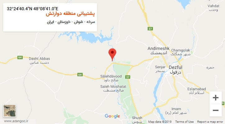 روستای پشتیبانی منطقه دوارتش بر روی نقشه