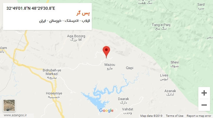 روستای پس گر بر روی نقشه