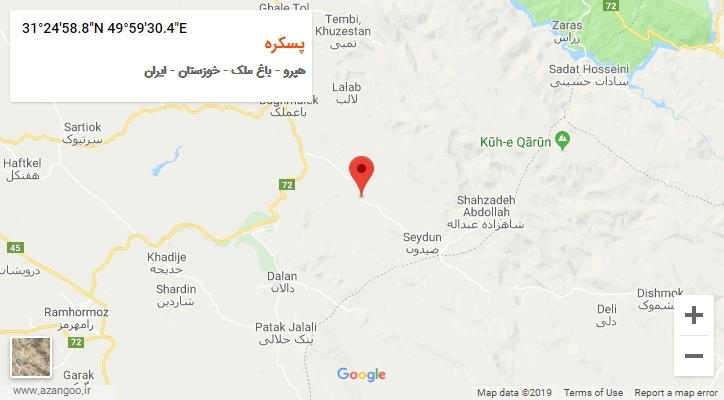 روستای پسکره بر روی نقشه