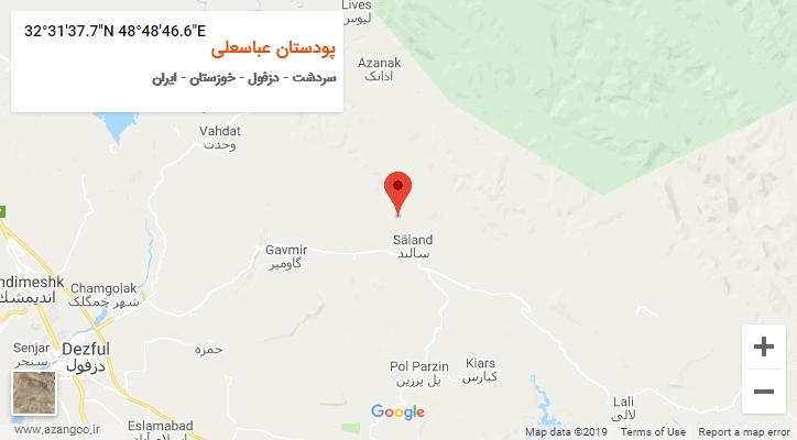 روستای پودستان عباسعلی بر روی نقشه