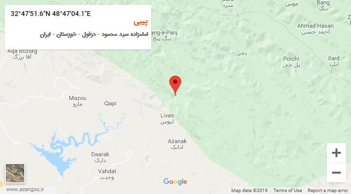 روستای پیبی بر روی نقشه