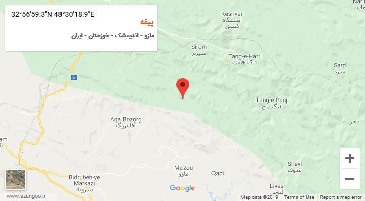 روستای پیفه بر روی نقشه
