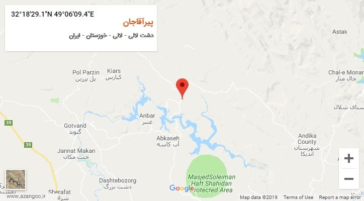 روستای پیرآقاجان بر روی نقشه