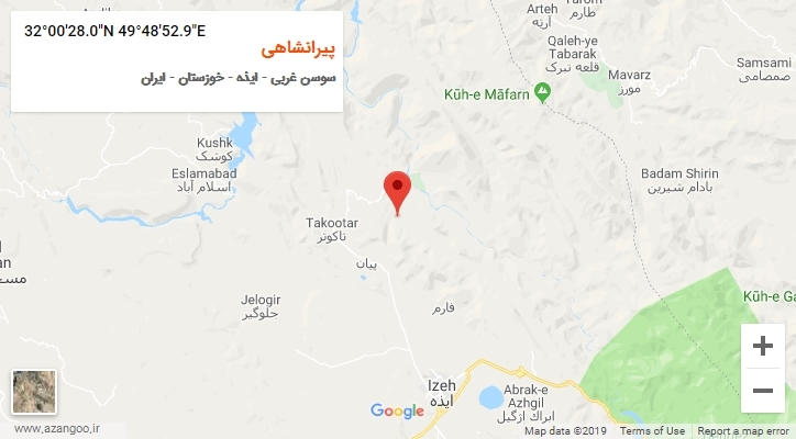 روستای پیرانشاهی بر روی نقشه