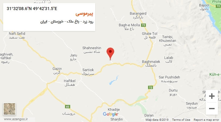 روستای پیرموسی بر روی نقشه