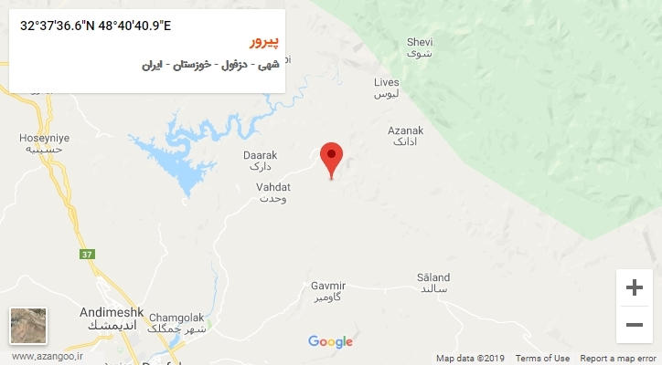 روستای پیرور بر روی نقشه