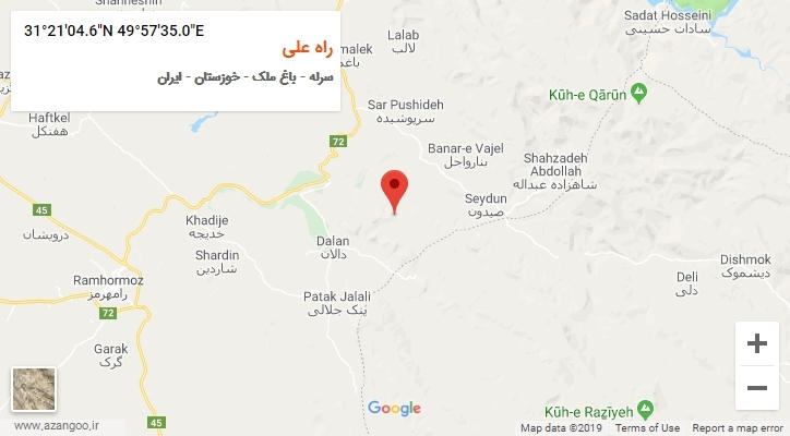 روستای راه علی بر روی نقشه