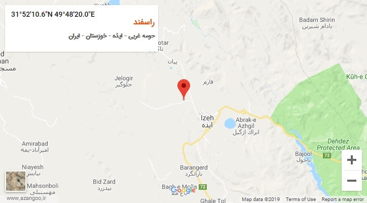 روستای راسفند بر روی نقشه