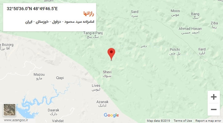 روستای رازانها بر روی نقشه