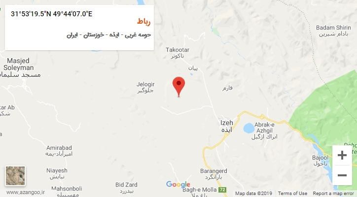 روستای رباط بر روی نقشه