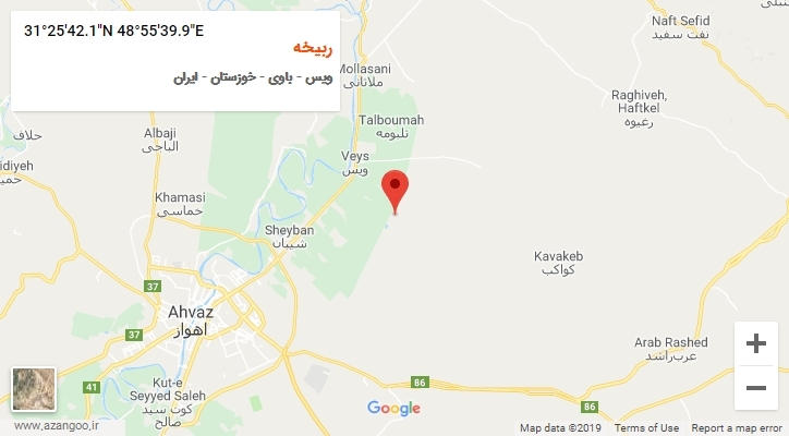 روستای ربیخه بر روی نقشه